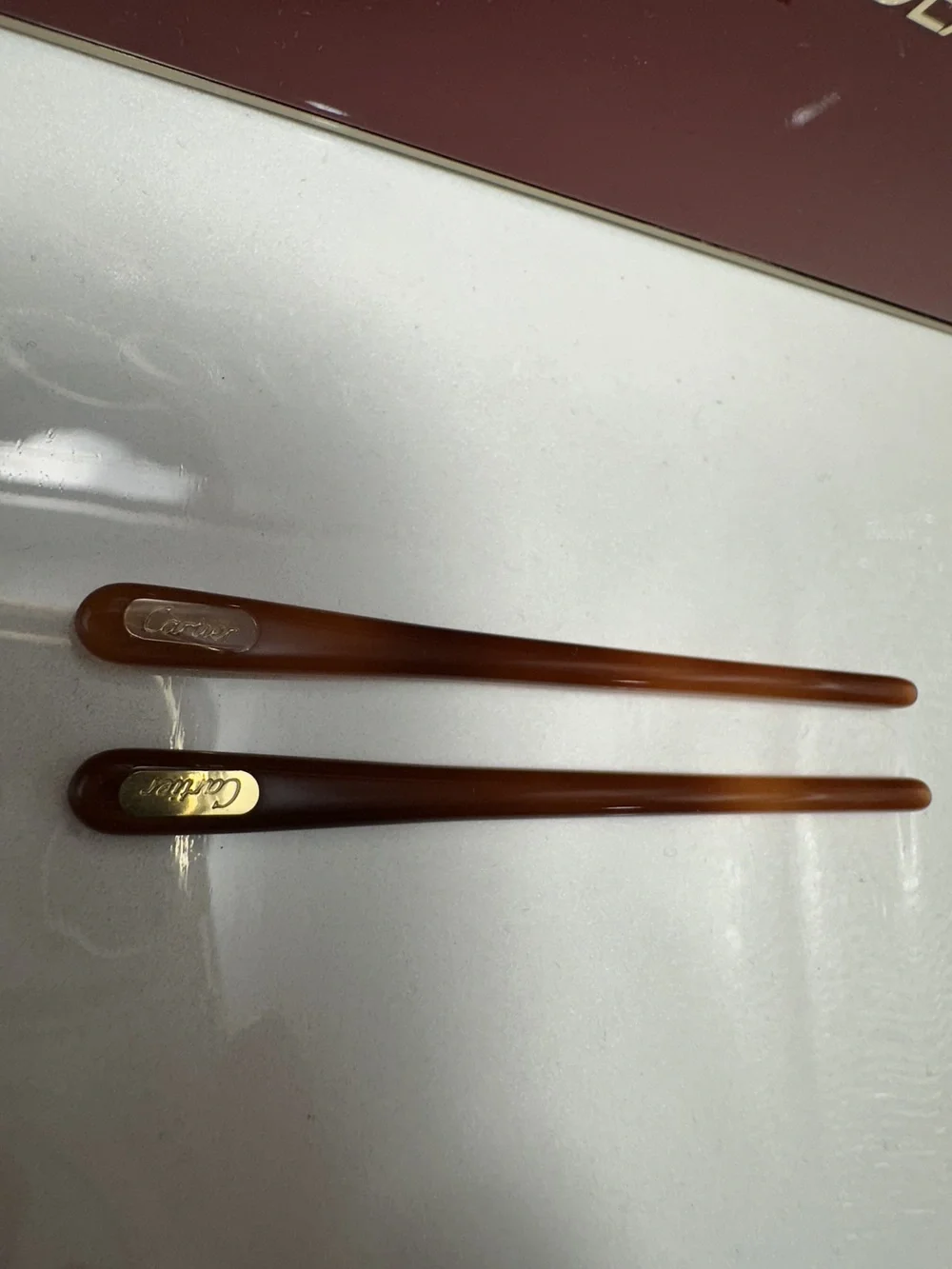 Cartier Eyeglasses Temple Tips 1 Pair Brown 70mm Standard Hole 1.0mm New